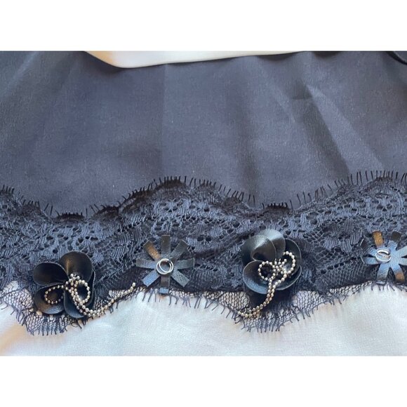 TRICOT Chic Italian womens silk mini dress size 10 black / white - Picture 8 of 15